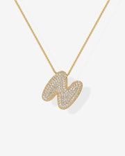 Sparkling Bubble Letter Pendant Necklace – view 68