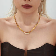 Paved Chunky Chain Link Jewelry Set | Gold – view 5