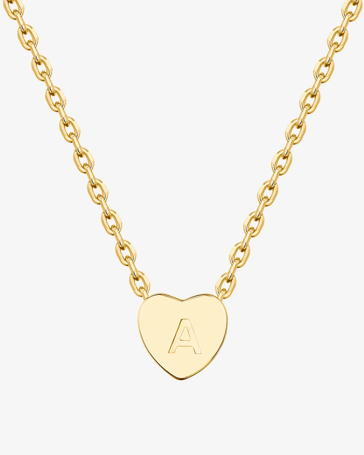 Dainty Heart Initial Necklace