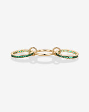 Interlocking Triple Band Emerald Tone Ring – view 4