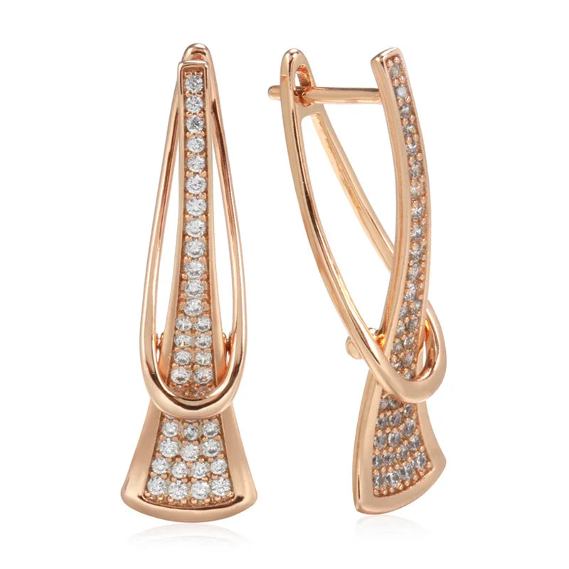 Radiant Layers Crystal Earrings | Gold