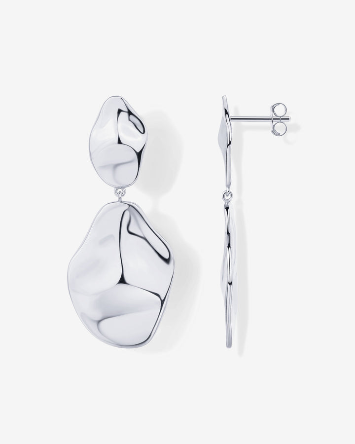 Hammered Teardrop Drop DangleEarrings – view 2