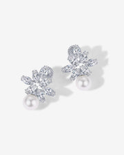 Pearl Cluster Bridal Earrings – view 6
