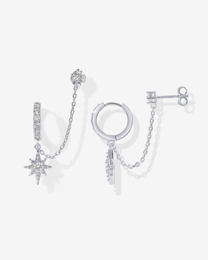 Starlight Chained Huggie Earrings – view 2