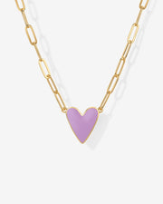 Enamel Heart Pendant Necklace – view 3