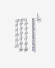 Three Row Linear Bridal Earrings – view 2
