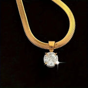 Elegant Rhinestone Pendant Necklace | Gold – view 4