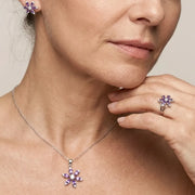 Amethyst Bloom Jewelry Set | White Gold – view 2