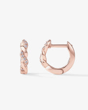 Twisted Cubic Zirconia HuggiesEarrings – view 3