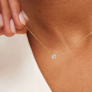 Cléa Moissanite Stone Necklace | Gold – view 4