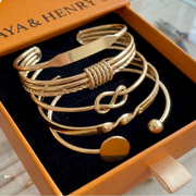 Knotted Elegance Bracelet Set | Gold