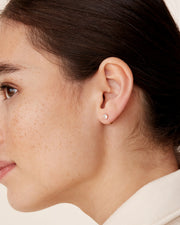 Solitaire Half Hoop HuggieEarrings – view 12