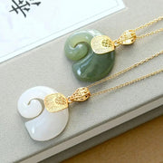 Hetian Jade Elephant Pendant Necklace â€“ Gold Plated Chain for Women – view 6