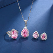 Aria Teardrop Pink Set | White Gold – view 2