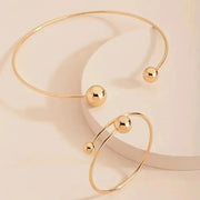 Minimalist Glow Collar & Cuff Bracelet Set | Gold – view 3