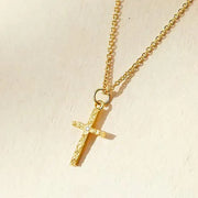 Cross Initial Necklace Set | Gold – view 4