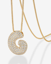 Sparkling Bubble Letter Pendant Necklace – view 13