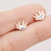 Axolotl Stud Earrings in Silver – view 2