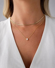 Halo Layered Necklace | Gold – view 2