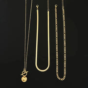 Savira Textured Coin Layered Necklace | Gold – view 4