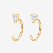 Tear Drop Half Hoop HuggiesEarrings – view 4