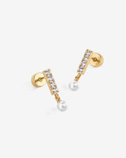 Bar Drop Shimmer and Pearl ScrewbacksEarrings – view 4