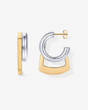 Mixed-Metal Geometric HoopsEarrings
