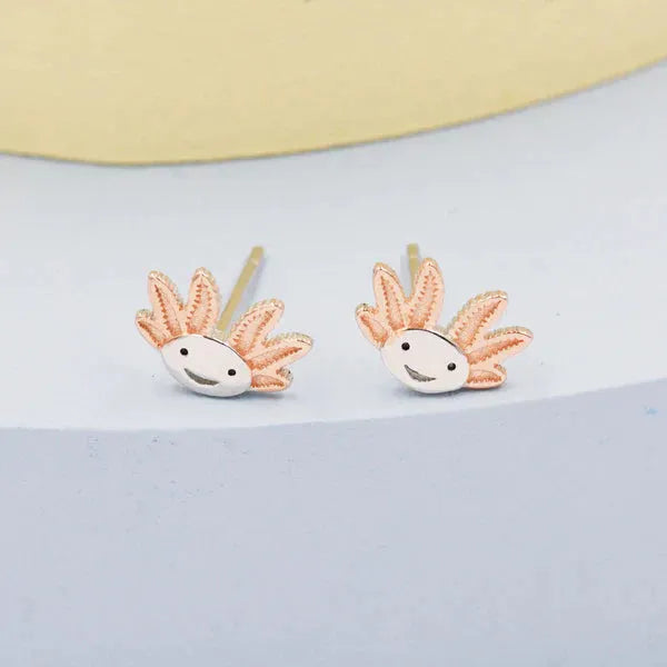 Axolotl Stud Earrings in Silver