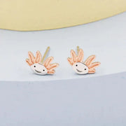 Axolotl Stud Earrings in Silver