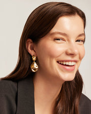 Hammered Teardrop Drop DangleEarrings – view 5