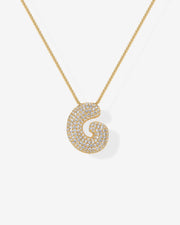 Sparkling Bubble Letter Pendant Necklace – view 61