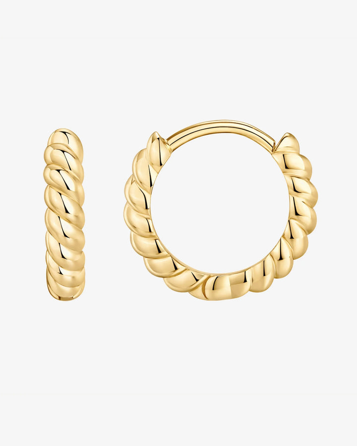 Twisted Baguette HuggiesEarrings