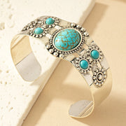 Seren Turquoise Cuff Bracelet | White Gold – view 2