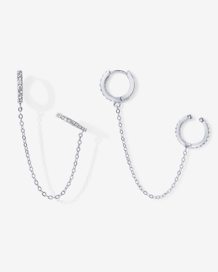 Ear Cuff Dangle Chain Earrings – view 2