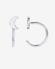 Moon Half Hoop HuggiesEarrings – view 2