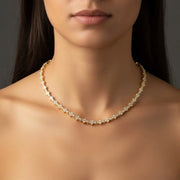 Classic Cluster Tennis Necklace | White Gold – view 5
