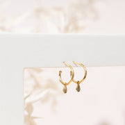 Drop Hammered HoopsEarrings – view 5
