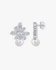 Pearl Cluster Bridal Earrings – view 2