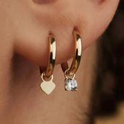 Larmes de Lune Stone Hoop Earrings | Gold – view 3