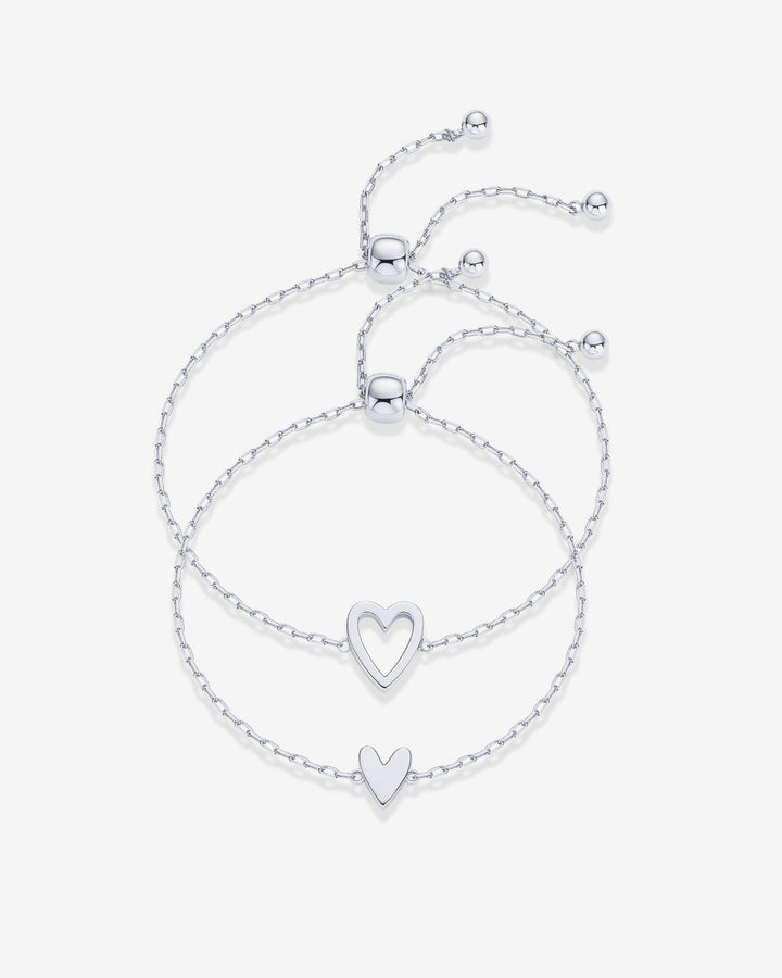 Heart Duo Charm Solitaire Bracelet – view 2