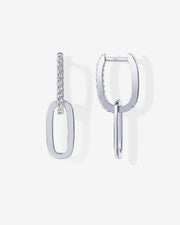 Cubic Zirconia Convertible Paperclip Link Earrings – view 2