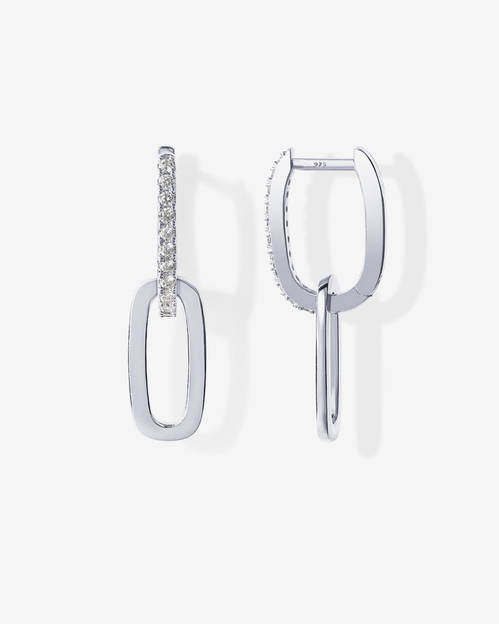 Cubic Zirconia Convertible Paperclip Link Earrings – view 2