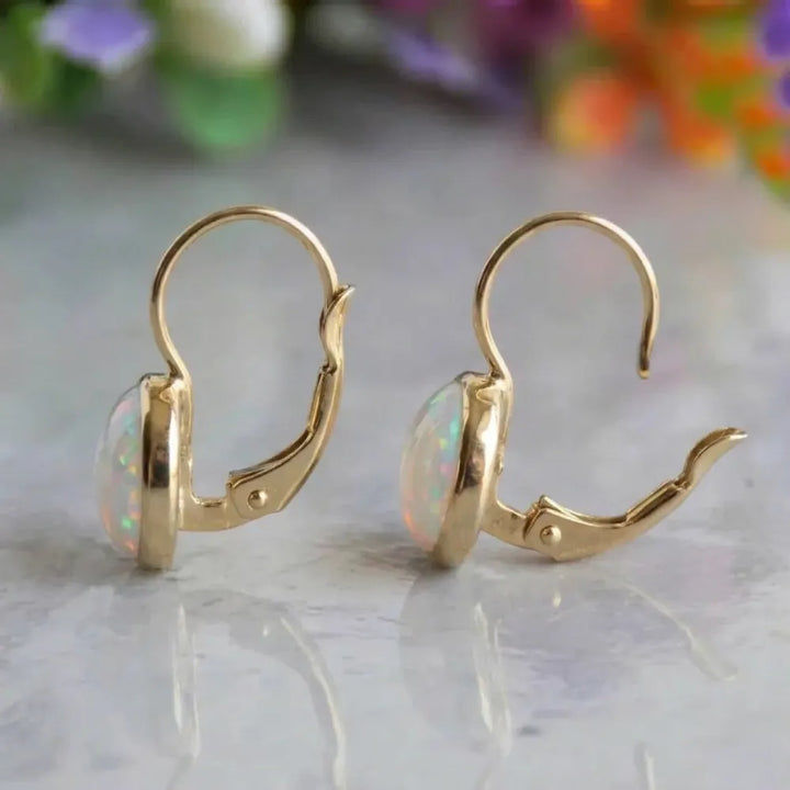 Antique Opal Glow Earrings | Gold – view 2