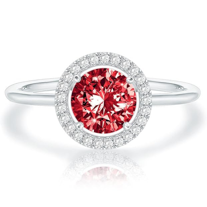 Crimson Glow Promise Ruby Ring | White Gold