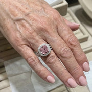 Blush Empress Halo Ring | White Gold – view 2