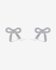 Cubic Zirconia Bow Stud Earrings – view 7