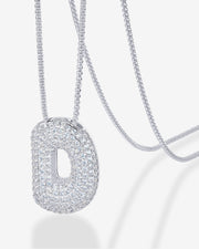 Sparkling Bubble Letter Pendant Necklace – view 8