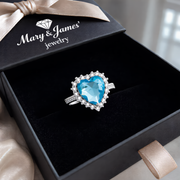 Aquamarine Heart Jewelry Set | Silver – view 5
