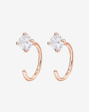 Solitaire Half Hoop HuggieEarrings – view 13