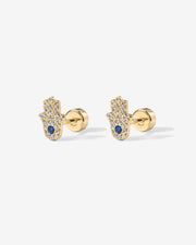Tiny Hamsa Screw Back StudEarrings – view 5